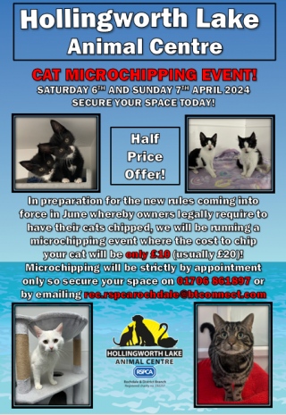 CAT MICROCHIPPING EVENT HERE AT THE CENTRE THIS APRIL!